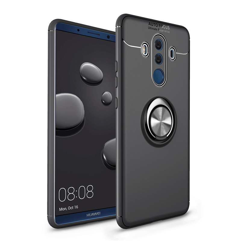 Skal Huawei Mate 10 Pro Påsar Bil Fallskydd, Fodral Huawei Mate 10 Pro Mjuk Nubuck Svart