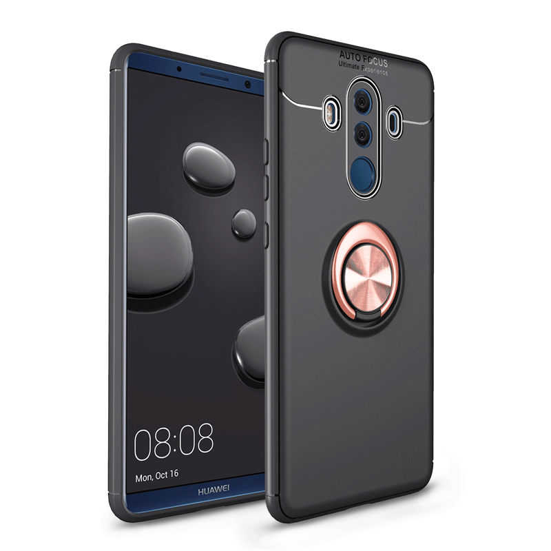 Skal Huawei Mate 10 Pro Påsar Bil Fallskydd, Fodral Huawei Mate 10 Pro Mjuk Nubuck Svart