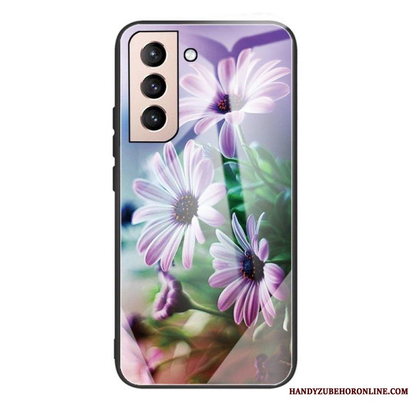 Skal Samsung Galaxy S22 Plus 5G Realistiska Blommor I Härdat Glas