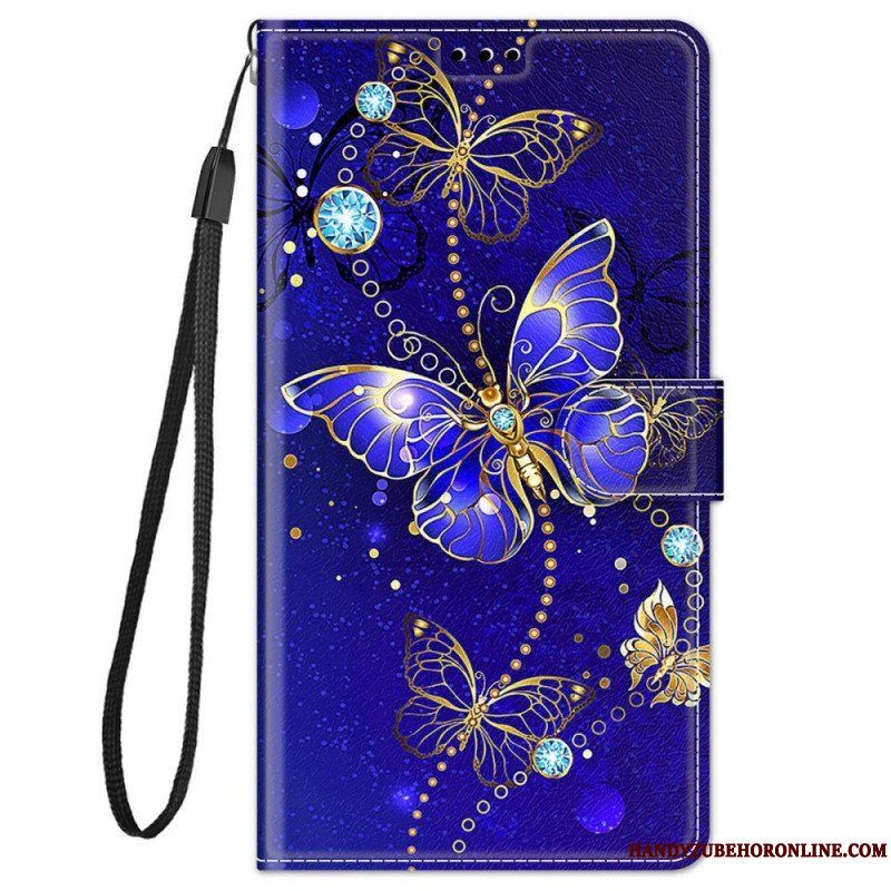 Fodral Xiaomi Redmi Note 11 Pro Plus 5G Med Kedjar Strap Butterflies Fan